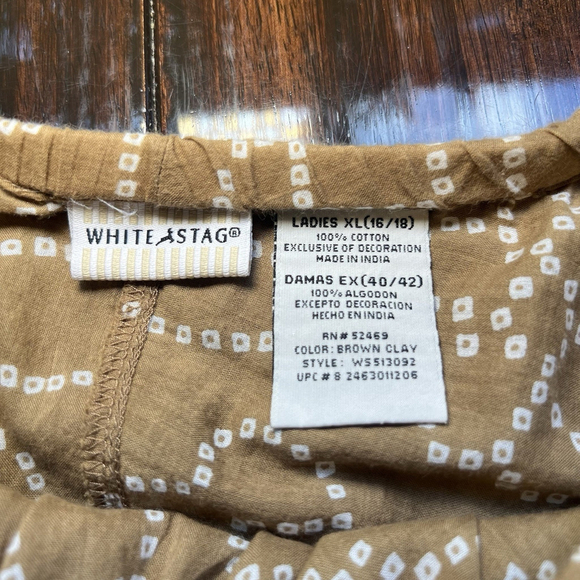 White Stag Maxi Skirt White Sequin Brown Cotton Boho Woman’s Size XL Vintage 90s - Picture 10 of 11